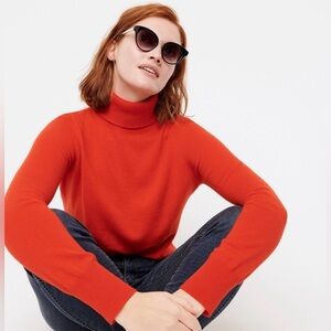J. Crew Vibrant Orange Turtleneck Sweater